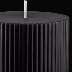 Black Ribbed Candle