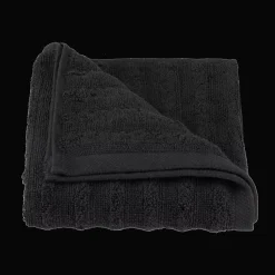 Black Ribbed Hand Towel