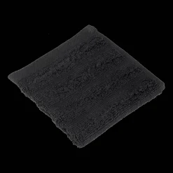 Black Ribbed Washcloth