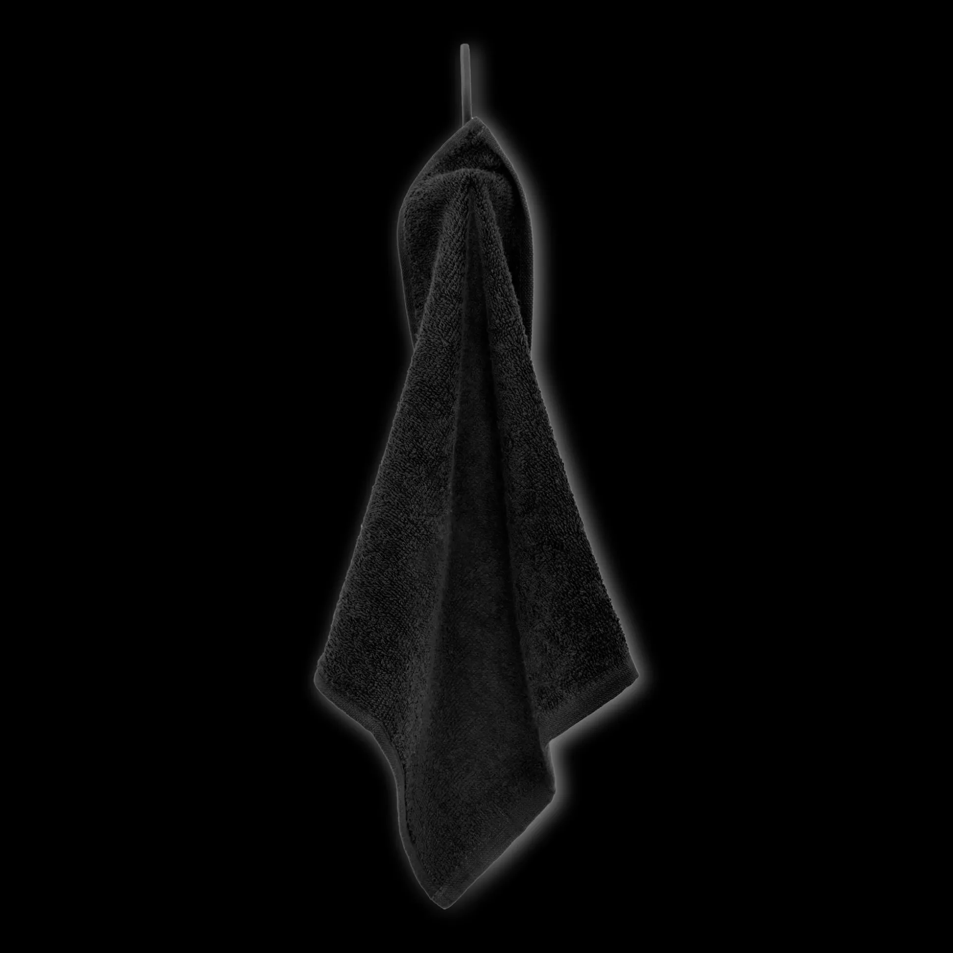 Black Set of 6 Large Washcloths