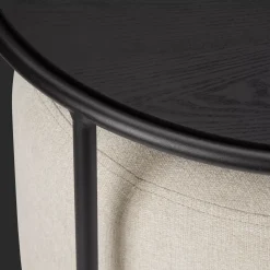 Black Side Table with Ottoman