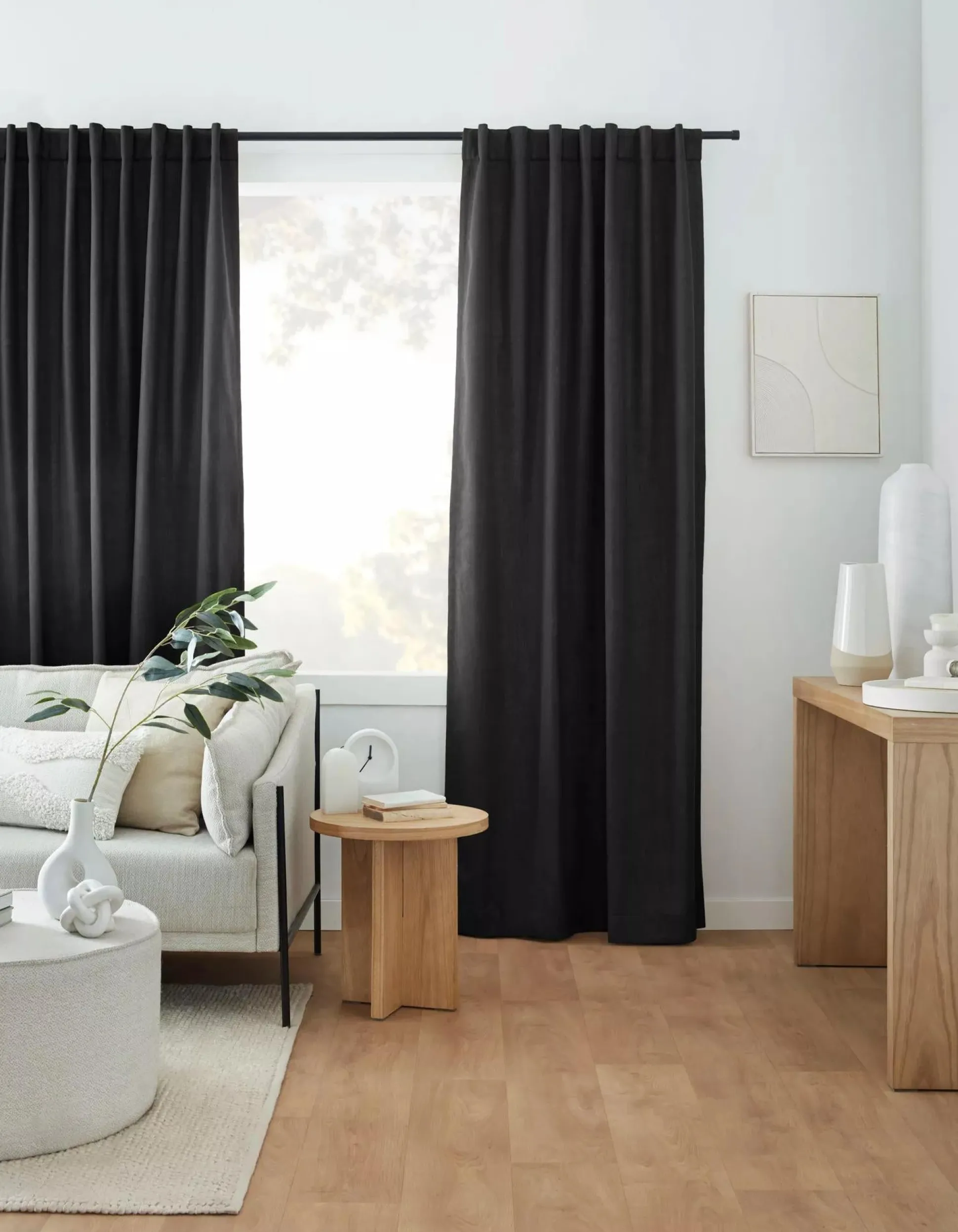 Black Taha Rod Pocket Back Tab Blackout Curtain
