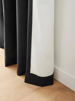 Black Taha Rod Pocket Back Tab Blackout Curtain