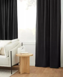 Black Taha Rod Pocket Back Tab Blackout Curtain