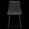 Black Textured Faux Leather and Metal Dining Chair