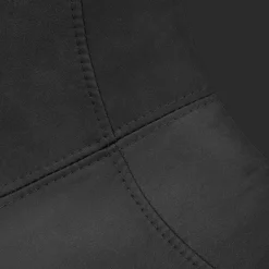 Black Textured Faux Leather and Metal Dining Chair