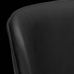 Black Textured Faux Leather & Metal Adjustable Bar Stool