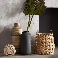 Black Textured Vase