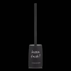 Black Toilet Brush With French Typography