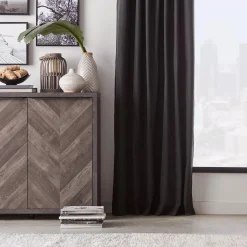 Black Vence Blackout Curtain with Hidden Back Tab