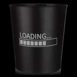 Black Waste Bin with Game Loading Print