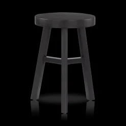 Black Wood Stool