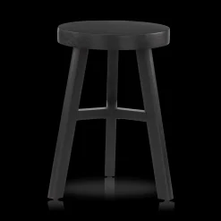 Black Wood Stool
