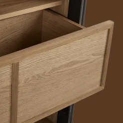 Black Wooden Buffet with Glass Doors