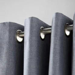 Blue Chambray Blackout Curtain