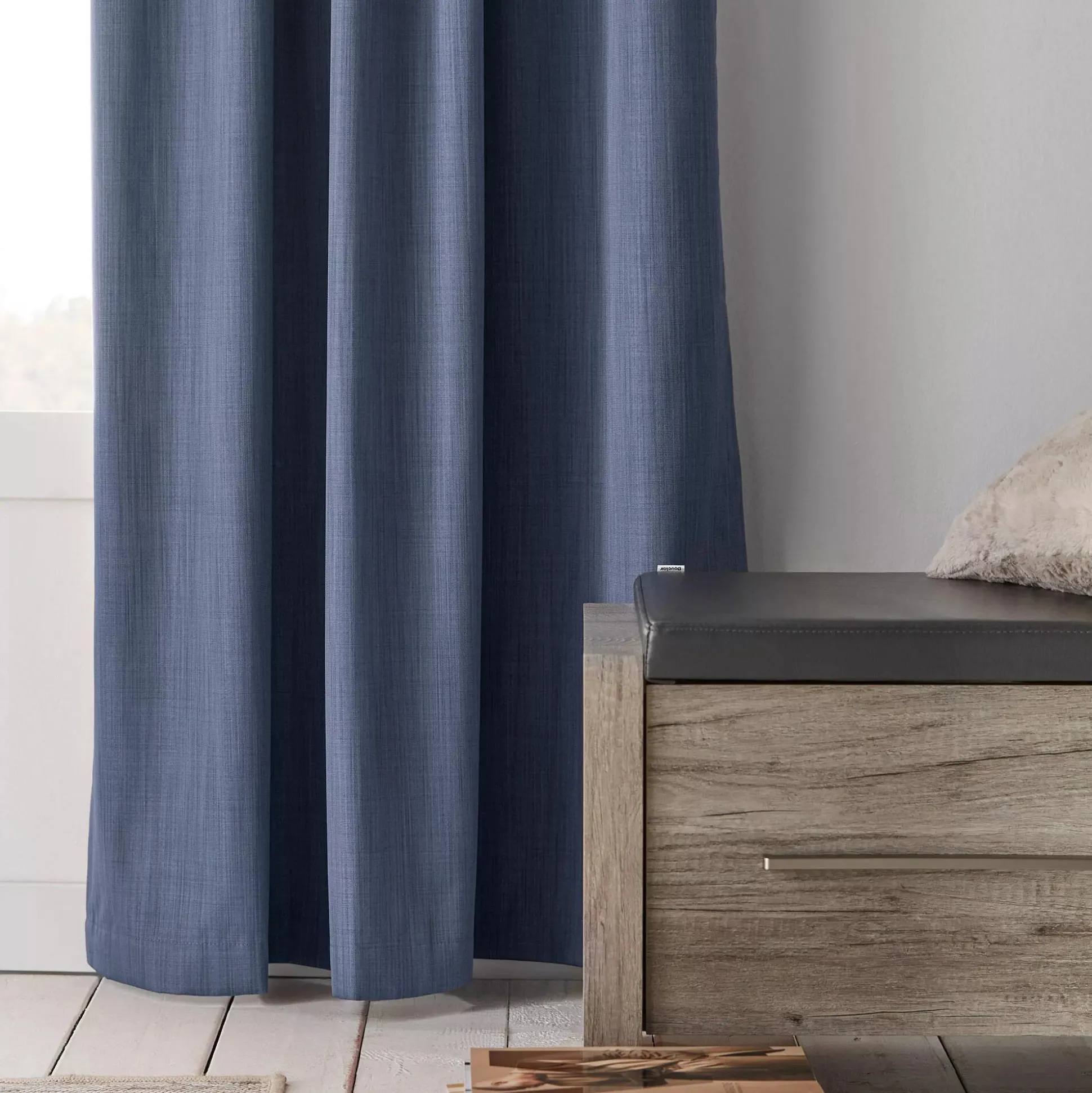 Blue Vence Blackout Curtain with Hidden Back Tab
