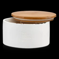Bouclair Green Tea Candle with Wooden Lid