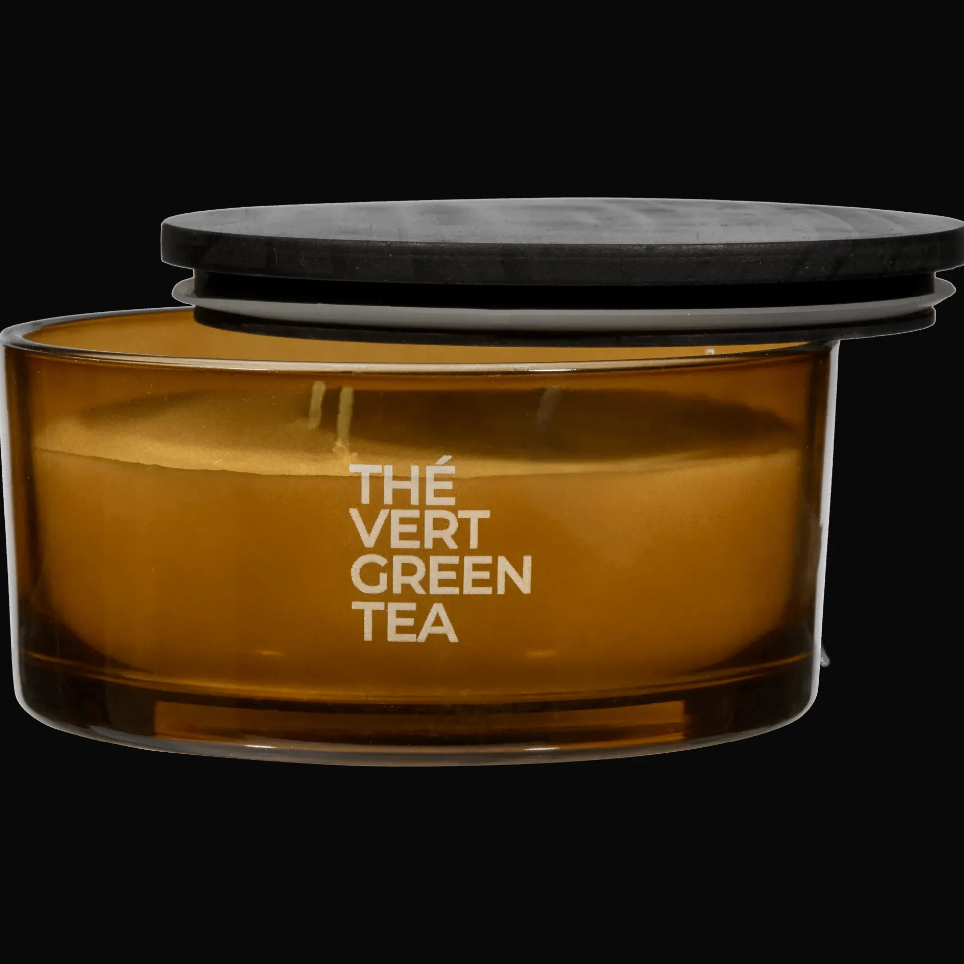 Bouclair Green Tea Candle with Wooden Lid