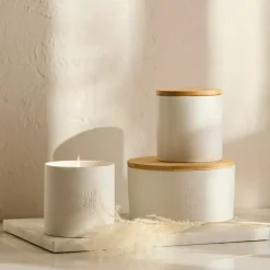 Bouclair Green Tea Candle with Wooden Lid