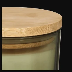 Bouclair Green Tea Candle with Wooden Lid