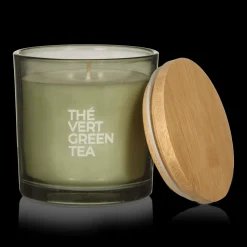 Bouclair Green Tea Candle with Wooden Lid