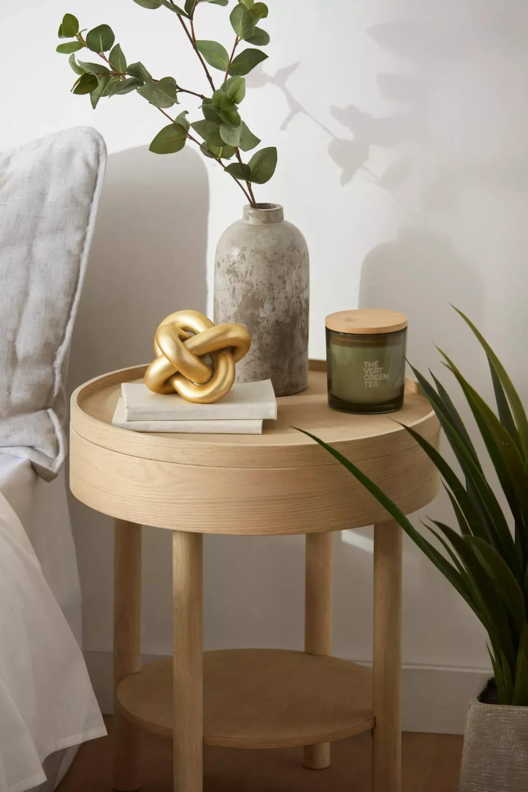 Bouclair Green Tea Candle with Wooden Lid