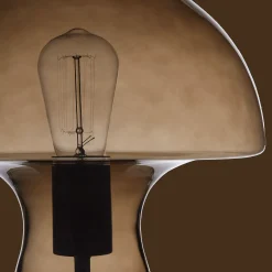 Brown Glass Mushroom Table Lamp