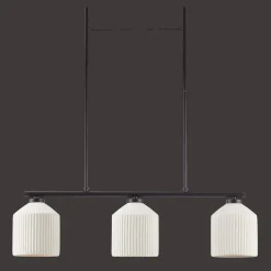3-Bulb Metal and Ceramic Ceiling Lamp