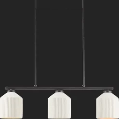 3-Bulb Metal and Ceramic Ceiling Lamp