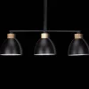 3-Bulb Metal and Wood Ceiling Lamp