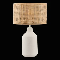 Ceramic and Rattan Table Lamp