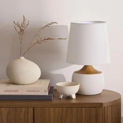 Ceramic and Wood Table Lamp