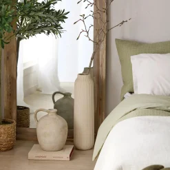 Ceramic Engraved Floor Vase