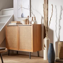 Ceramic Floor Vase with Beaded Tassels