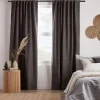 Charcoal Chita Back Tab Blackout Curtain