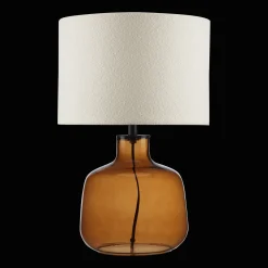 Cognac Transparent Glass Table Lamp with Shade