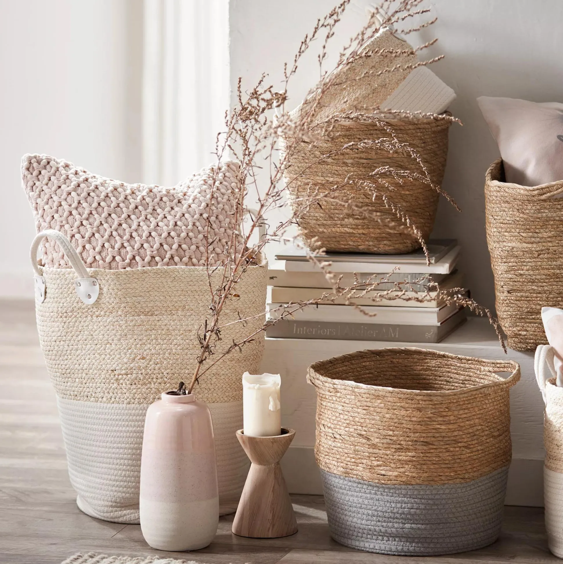 Corn Fiber and Cotton Rope Hamper