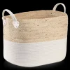 Corn Fiber and Cotton Rope Storage Basket