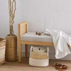 Corn Fiber and Cotton Rope Storage Basket