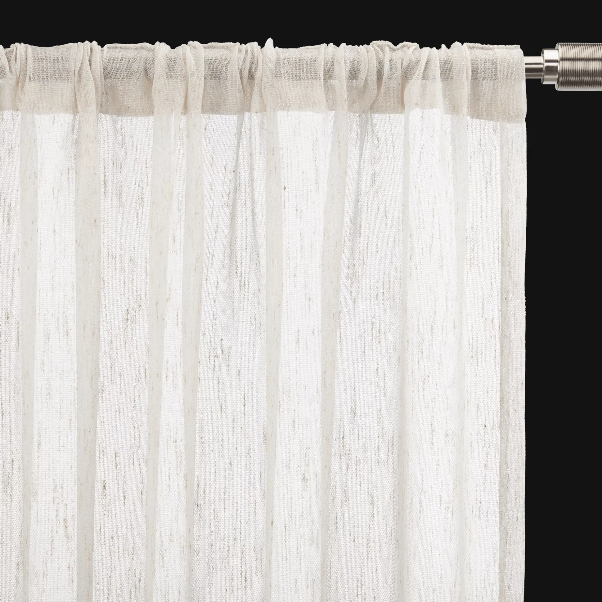 Cream Eneca Back-Tab/Rod-Pocket Curtain
