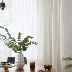 Cream Eneca Back-Tab/Rod-Pocket Curtain