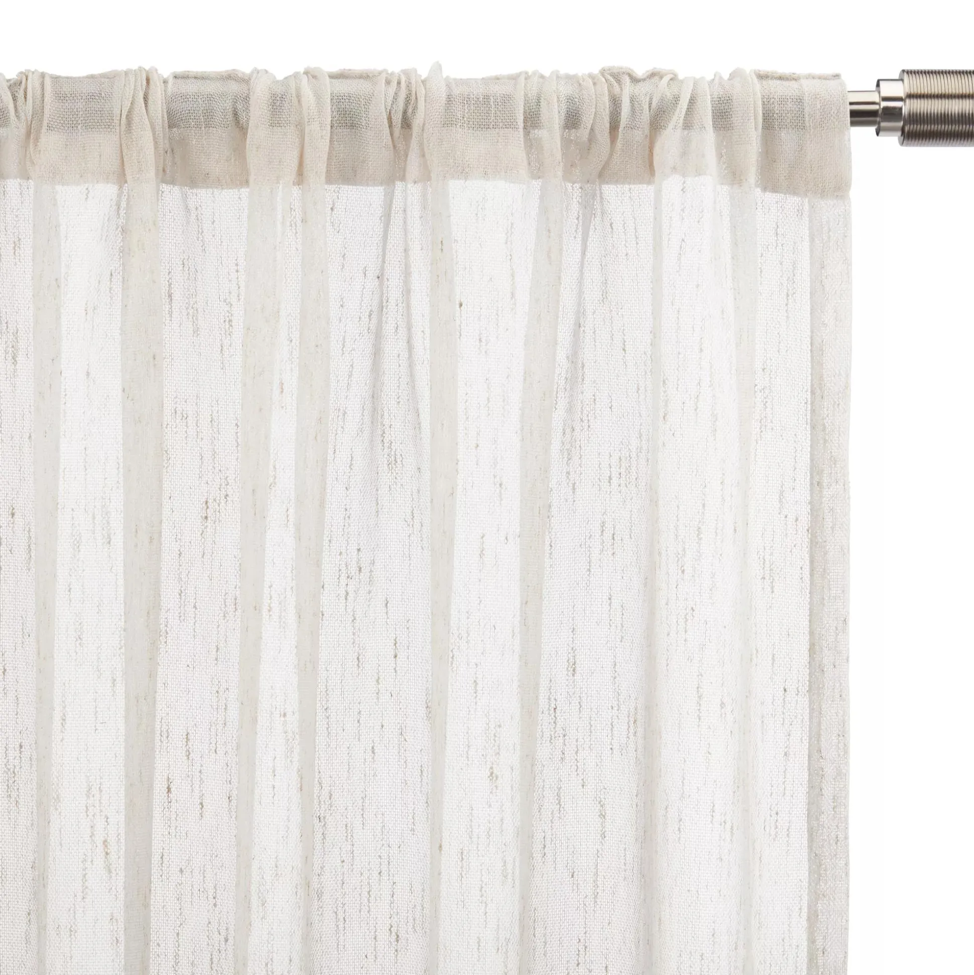Cream Eneca Back-Tab/Rod-Pocket Curtain