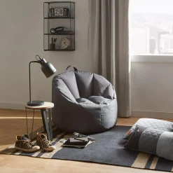 Dark Grey Canvas Bean Bag