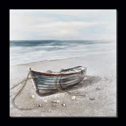 Deserted Boat Oil Painted Canvas