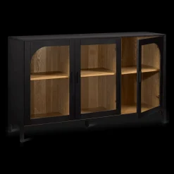 3-Door Black Wooden Buffet