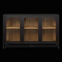 3-Door Black Wooden Buffet