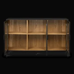 3-Door Black Wooden Buffet