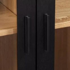 3-Door Black Wooden Buffet