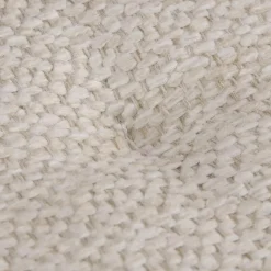 Fabric and Black Metal Bench