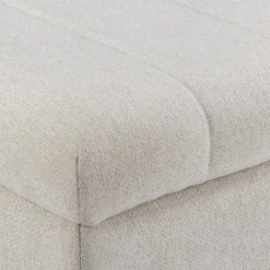 Fabric and Black Wood Bench